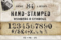 Vintage Hand Stamped Numbers and Symbols Product Image 1