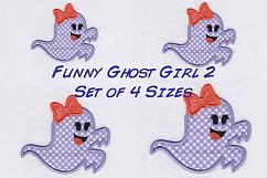 Funny Halloween Ghost Girl 2 Embroidery Design Product Image 1