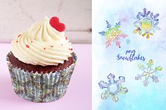 Nice snowflakes PNG watercolor set Product Image 3