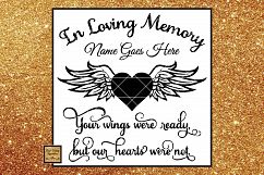 In Loving Memory Svg, Angel Wings Svg, Heart Svg, Sympathy Product Image 1
