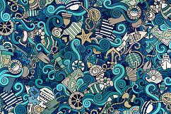 7 Nautical Doodles Seamless Patterns Product Image 2