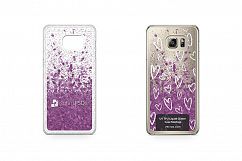 Samsung Galaxy S6 Edge Plus UV TPU Liquid Glitter Case Design Mock-up Product Image 1