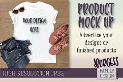 MOCK UP White t-shirt pink shoes | High Resolution JPEG Product Image 1