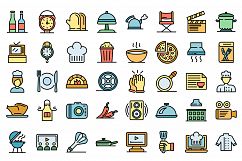 Cooking show icons vector flat Product Image 1