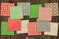 Shabby Christmas Digital Paper Product Image 2