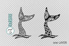 Zentagle Mandala Mermaid Fish tail svg dxf pdf cutting file Product Image 4