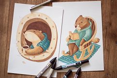 Watercolor animal. Mr. Beaver. Product Image 4