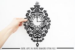 Clock paper cut SVG / DXF / EPS files Product Image 1