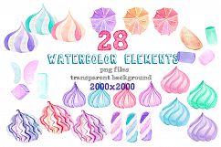Marshmallow watercolor clip art Product Image 2