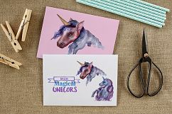 Magical purple unicorn PNG watercolor set Product Image 4
