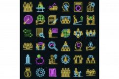 Corporate governance icons set vector neon Product Image 1
