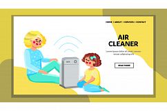 Air Cleaner Device Consider Woman And Girl Vector Product Image 1