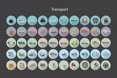Transport Set Flat Vector Icons Product Image 6