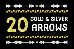 20 Gold and Silver Arrows PNG Product Image 1