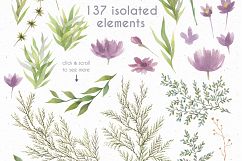 Purple dreams. Watercolor cliparts Product Image 14