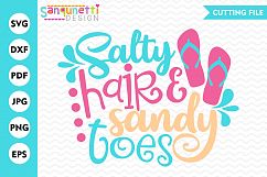 Salty hair and sandy toes SVG, beach svg, vacation svg Product Image 1