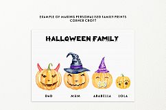 Halloween Pumpkin Family Clipart, Personalised Print Creator Product Image 5
