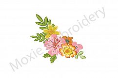 Flowers Embroidery Design, Floral Border Design Product Image 1