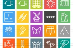 100 Energy Line Multicolor B/G Icons Product Image 3