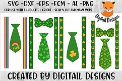St Patrick&#039;s Day Tie Bundle SVG - Silhouette - Cricut Product Image 1