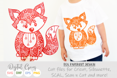 Fox paper cut SVG / DXF / EPS files Product Image 1