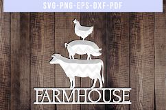 Farmhouse SVG Cut File, Farm Sayings Papercut, DXF, PDF, PNG Product Image 2