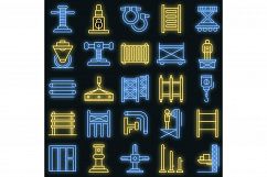 Scaffolding icon set vector neon Product Image 1