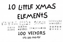 10 Little Xmas Elements|100 Vectors Product Image 1