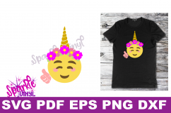 Unicorn emoji svg, Emoji Unicorn Svg files for cricut or Silhouette, Cut file, dxf pdf eps, printable, Unicorn svg, Emoji Svg, cutting files Product Image 1