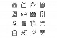 Tax inspector audit icons set, outline style Product Image 1