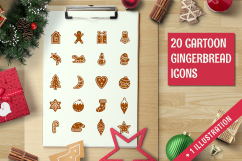 Christmas gingerbread icon set. Product Image 1