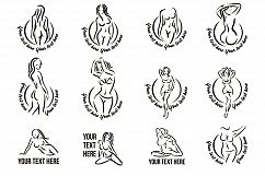 Set of elegant femininity woman silhouettes Product Image 1