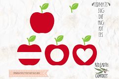 Apple monogram frame, back to school in SVG, DXF,PNG, EPS Product Image 1