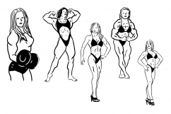 Female Bodybuilder and Fitness Line Drawings Series 2 Product Image 6
