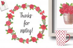 Rose Garden Watercolor Clipart Product Image 8