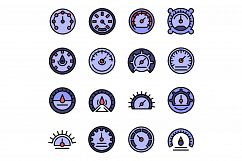 Barometer icons set vector flat Product Image 1