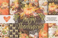Watercolor &quot;Happy Thanksgiving&quot; digital papers Product Image 1
