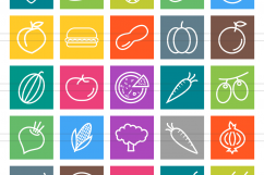 166 Food &amp; Drinks General Line Multicolor B/G Icons Product Image 2