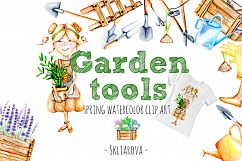 Garden tools Watercolor clip art Product Image 1