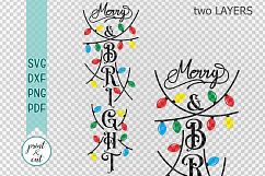 Christmas Merry and Bright vertical porch sign svg for cut Product Image 2