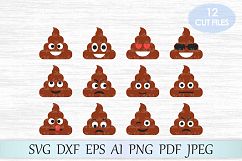 Poop emoji SVG, Poop svg, Poop print svg, Poop cut file, Poop clipart svg, Emoji poop svg, svg file, Poop clip art, For Cutting machine Product Image 1