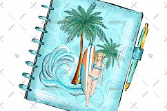 Surfer Girl Planner Cliparts Product Image 4