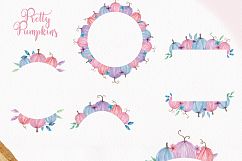Pumpkin Huge Kit Pink Blue Watercolor Clipart Fall Package Product Image 7