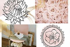 Blush Pink Watercolor Flowers Clip Art Product Image 3