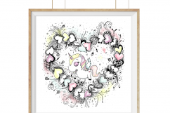 Unicorn and Hearts Wall Art Product Image 3