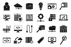 IT administrator icons set, simple style Product Image 1