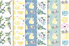 Summer lemon Flower watercolor Clipart and wedding cake Product Image 6