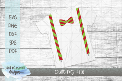 Christmas Suspenders &amp; Bow Tie SVG - Christmas SVG Product Image 2