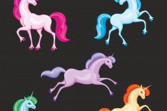 Beautiful unicorns. Vector set. Product Image 2