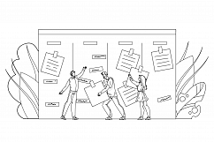 Businesspeople Agile Performing Job Tasks Vector Product Image 1